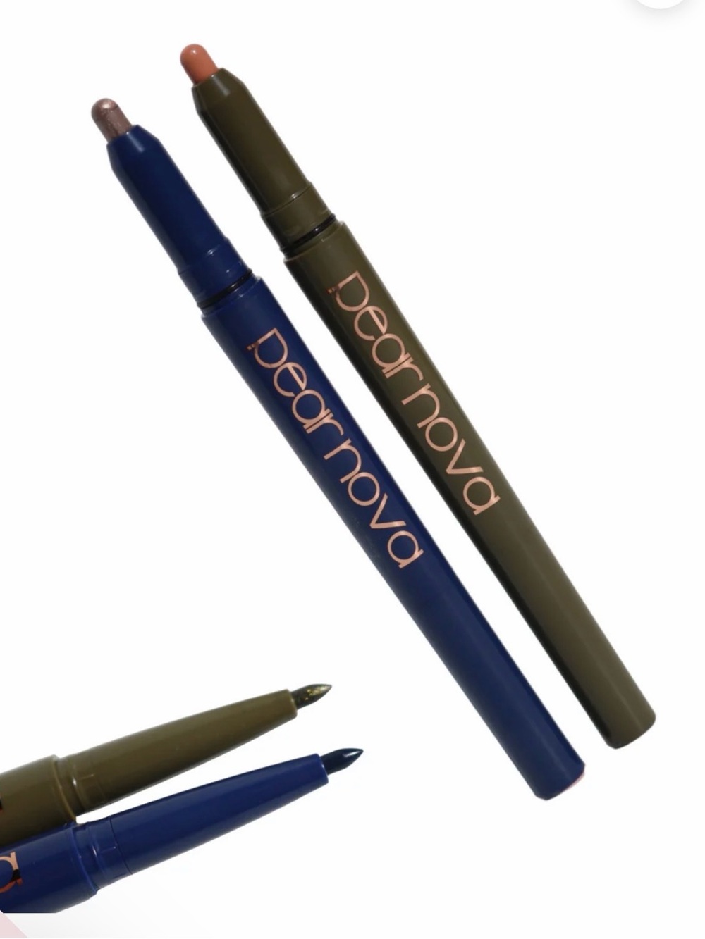 Pear Nova Dual-Tone Eye & Liner Sticks — Azurite & Unakite
